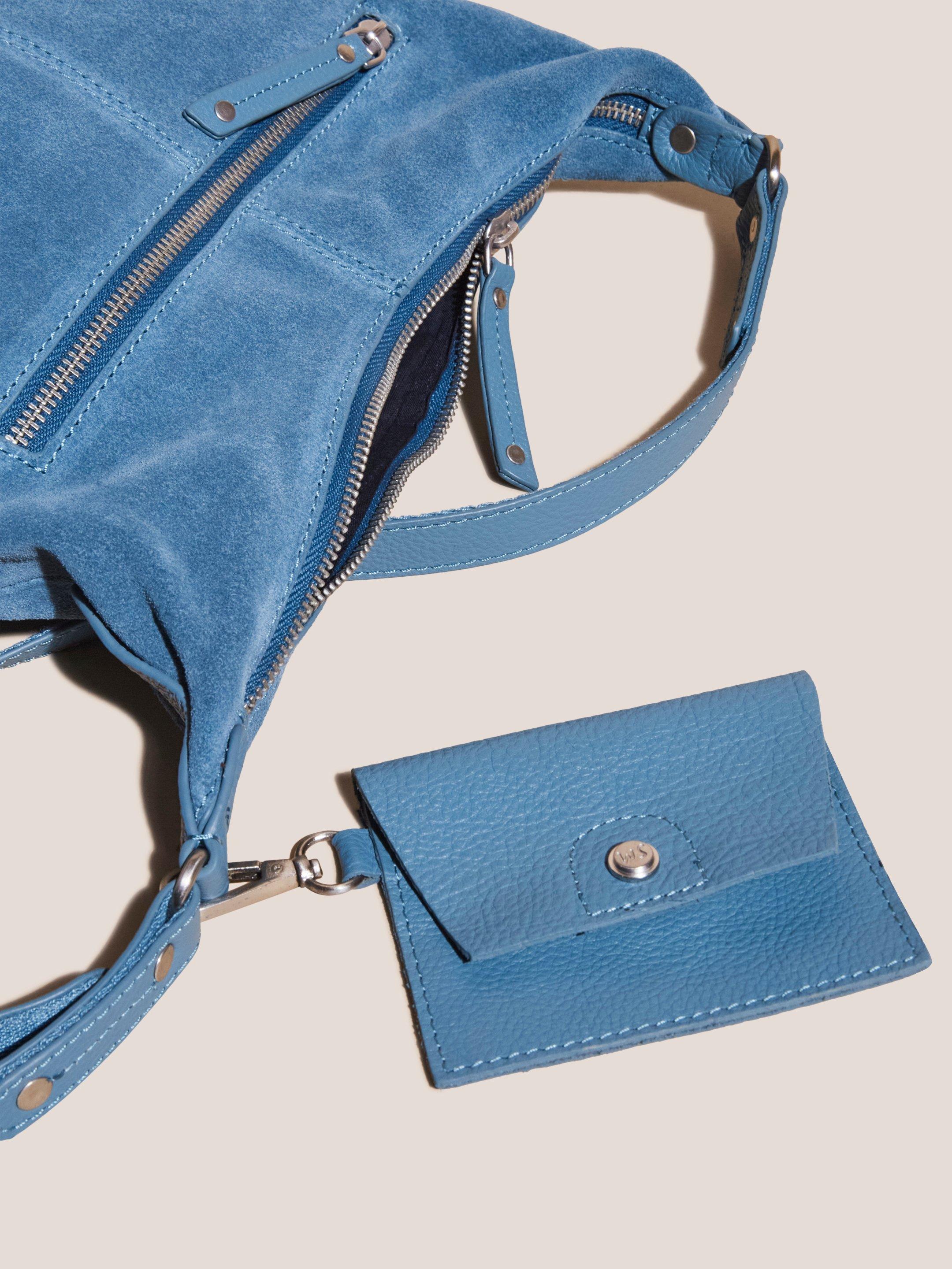 Fern Suede Crossbody in DUS BLUE - FLAT FRONT