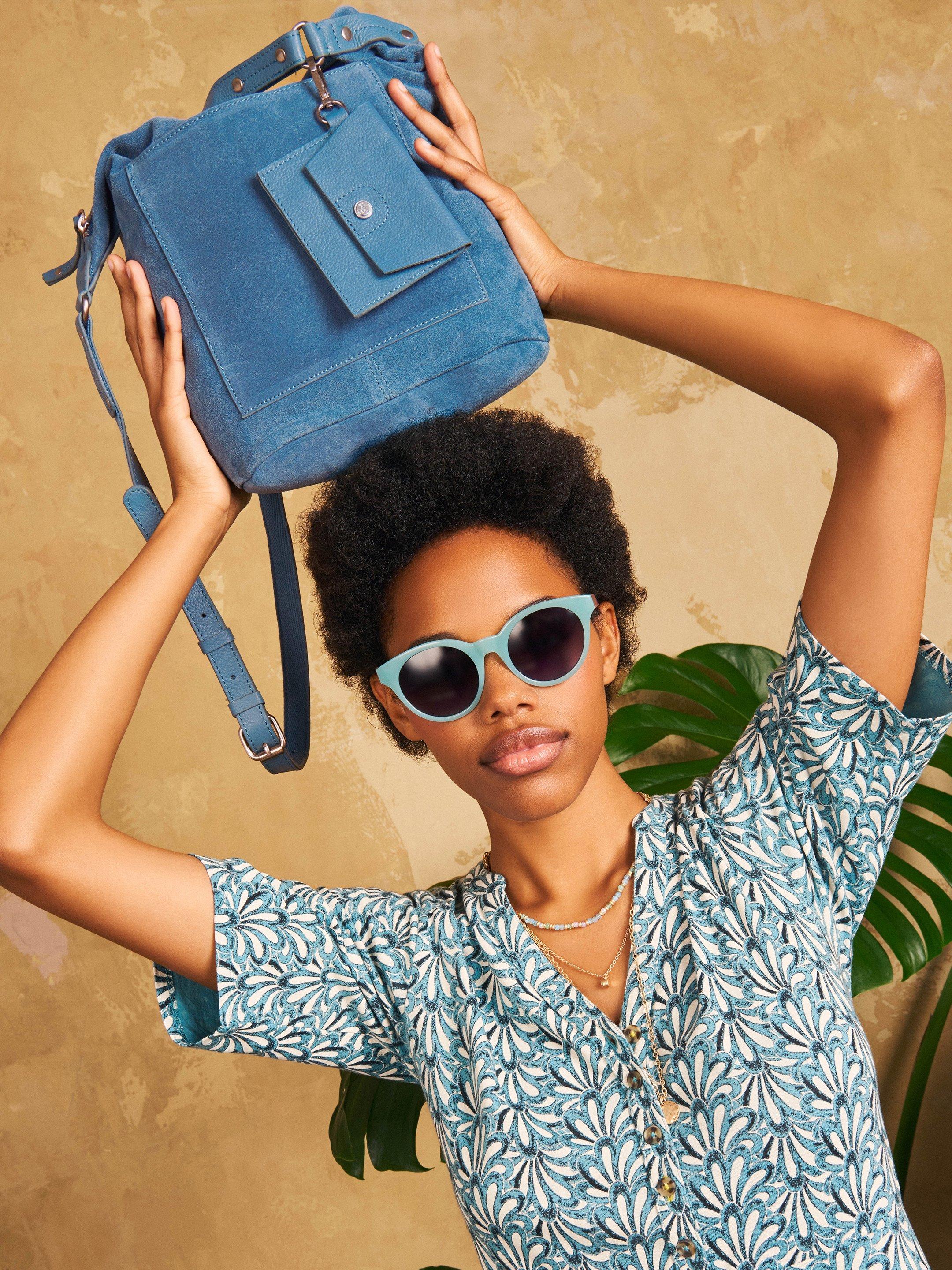 Fern Suede Crossbody in DUS BLUE - MIXED