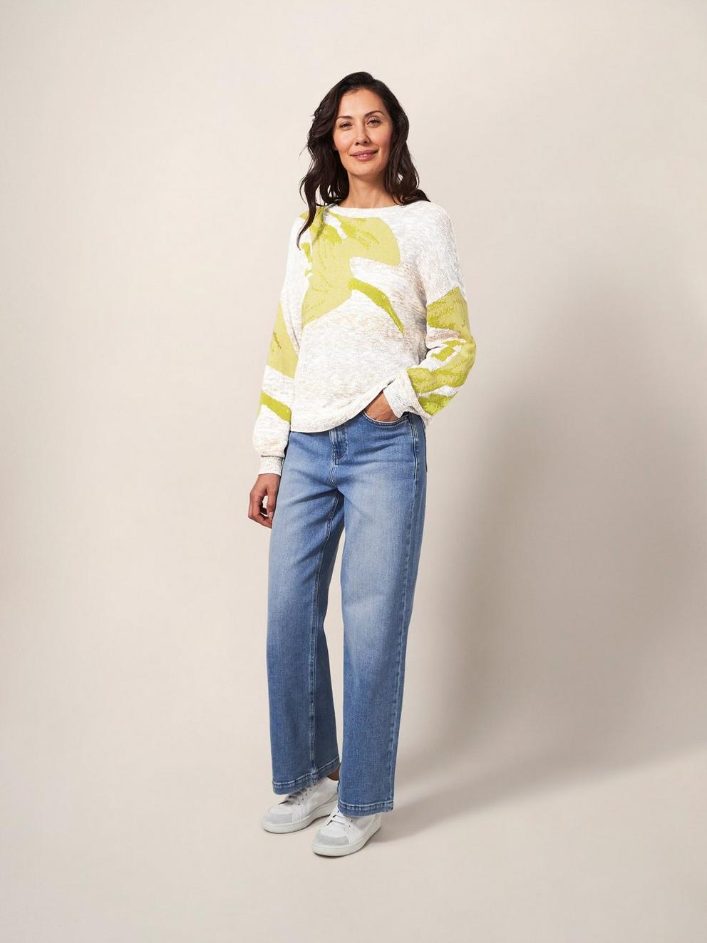 Ibis Intarsia Jumper in NAT MLT - MODEL FRONT