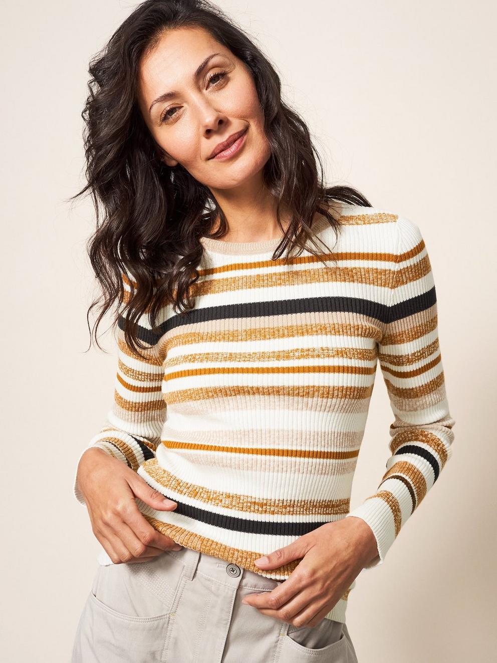 SKINNY RIBBED JUMPER in NAT MLT - LIFESTYLE