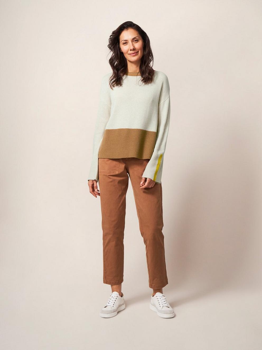 Birch Knitted Jumper in NAT MLT - MODEL FRONT