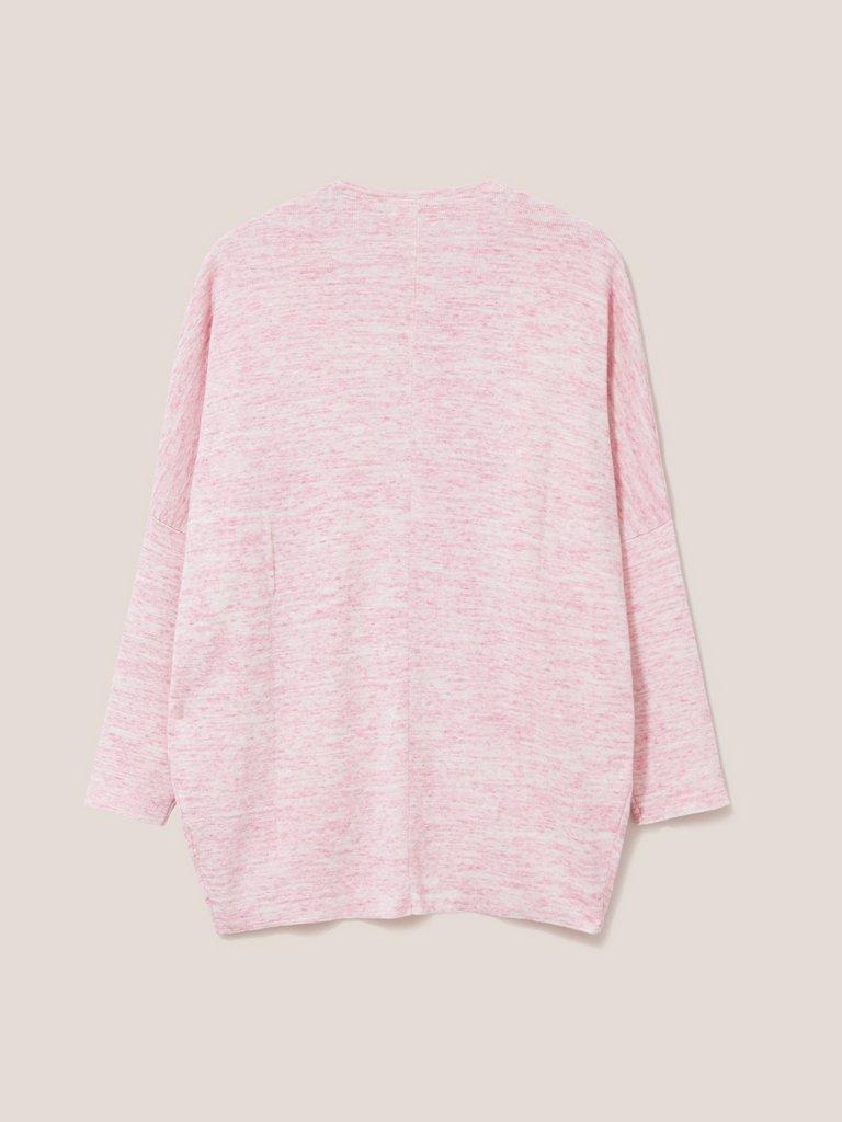 Cocoon Cardigan in MID PINK - FLAT BACK