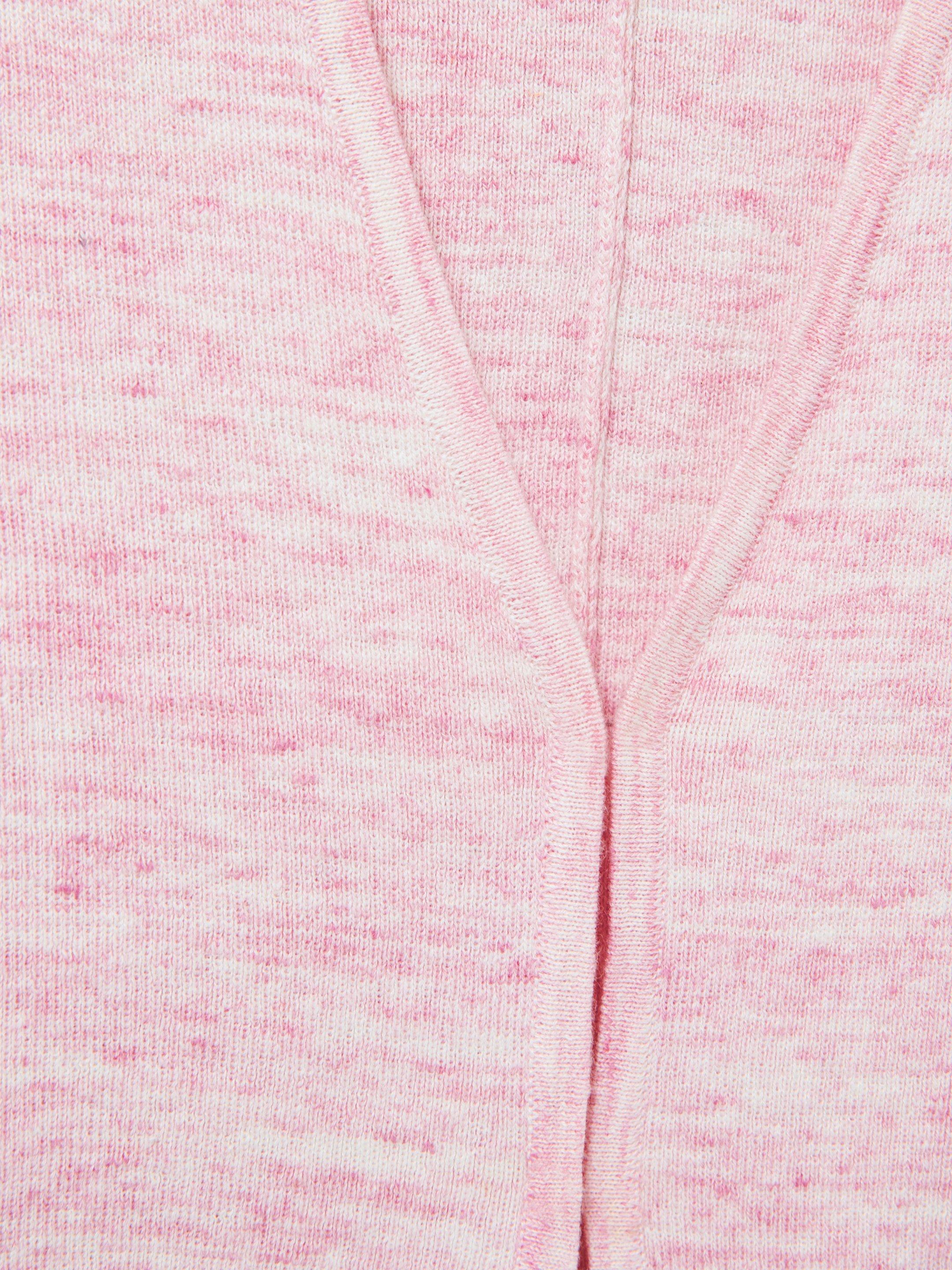 Cocoon Cardigan in MID PINK - FLAT DETAIL