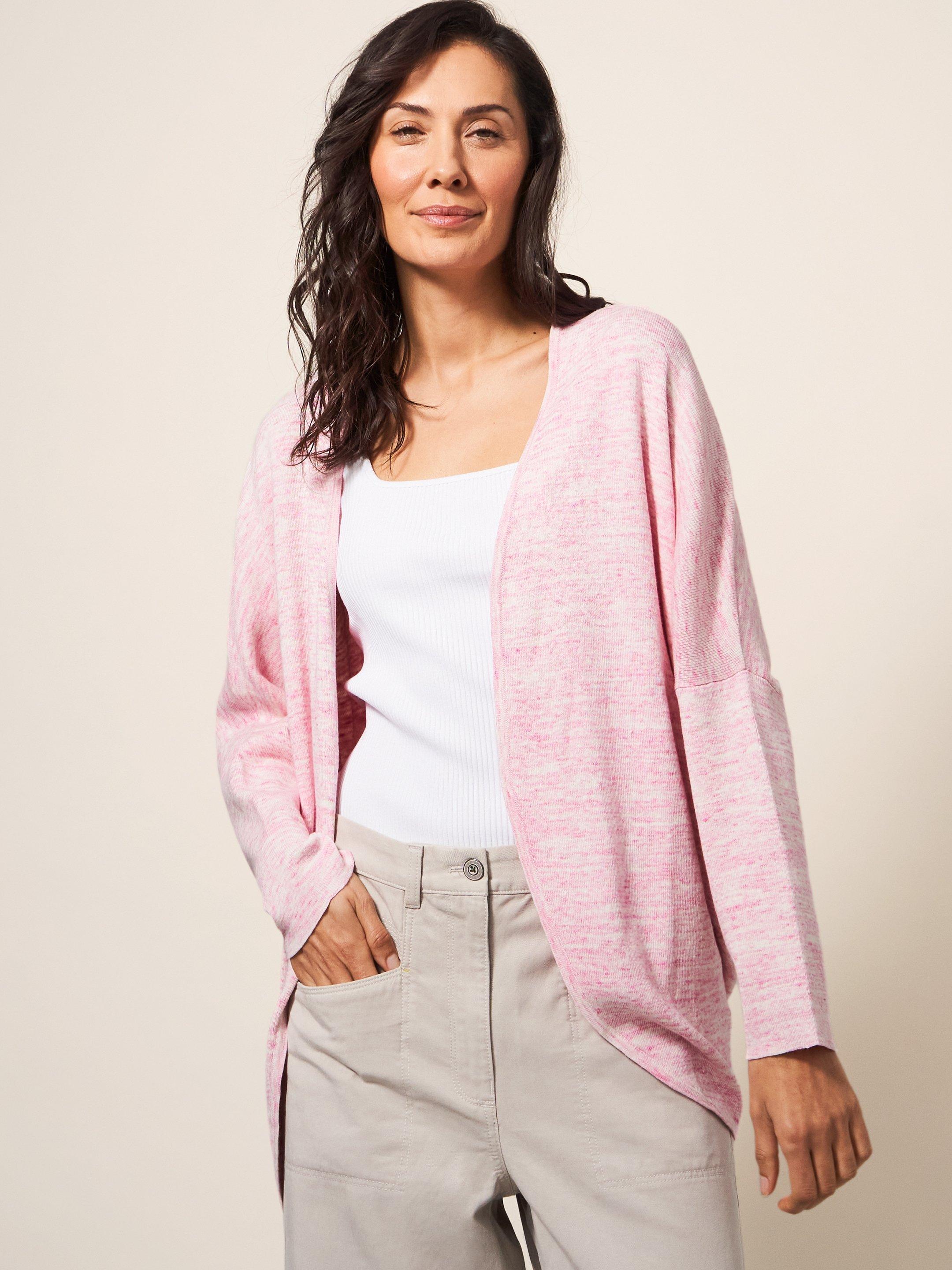Cocoon Cardigan in MID PINK - LIFESTYLE