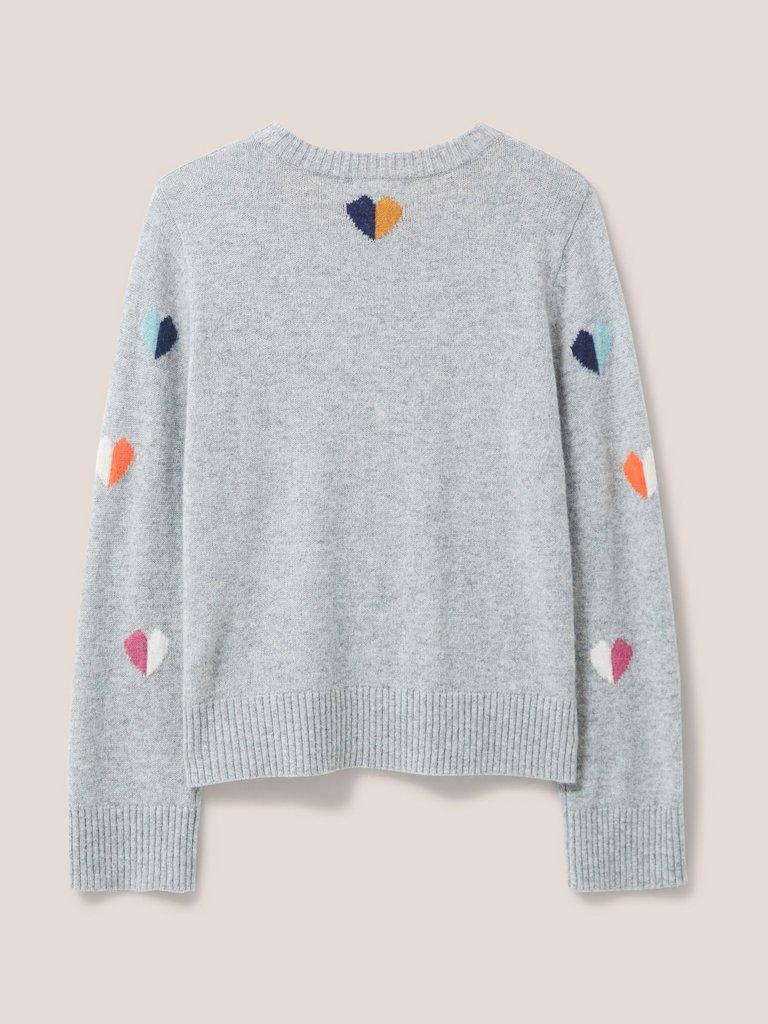 MULTI HEART JUMPER in GREY MLT - FLAT BACK