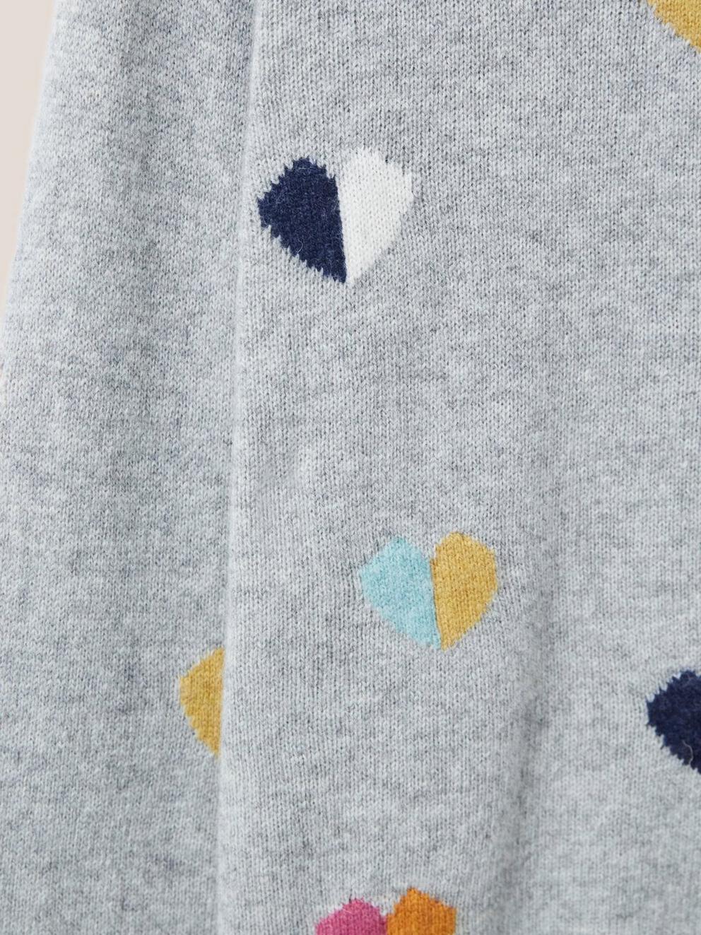 MULTI HEART JUMPER in GREY MLT - FLAT DETAIL