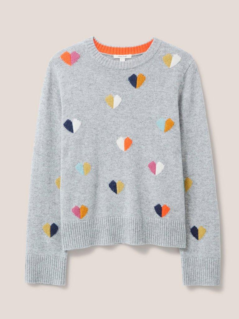 MULTI HEART JUMPER in GREY MLT - FLAT FRONT