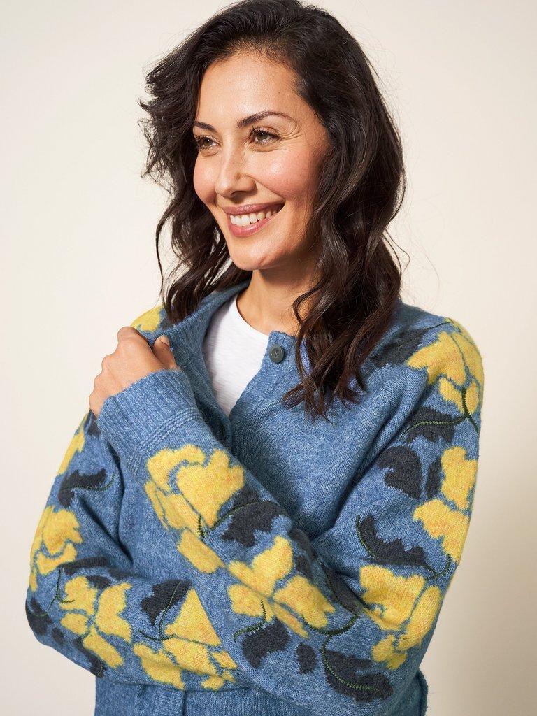 TRAILING FLORAL CARDI in MID TEAL | White Stuff