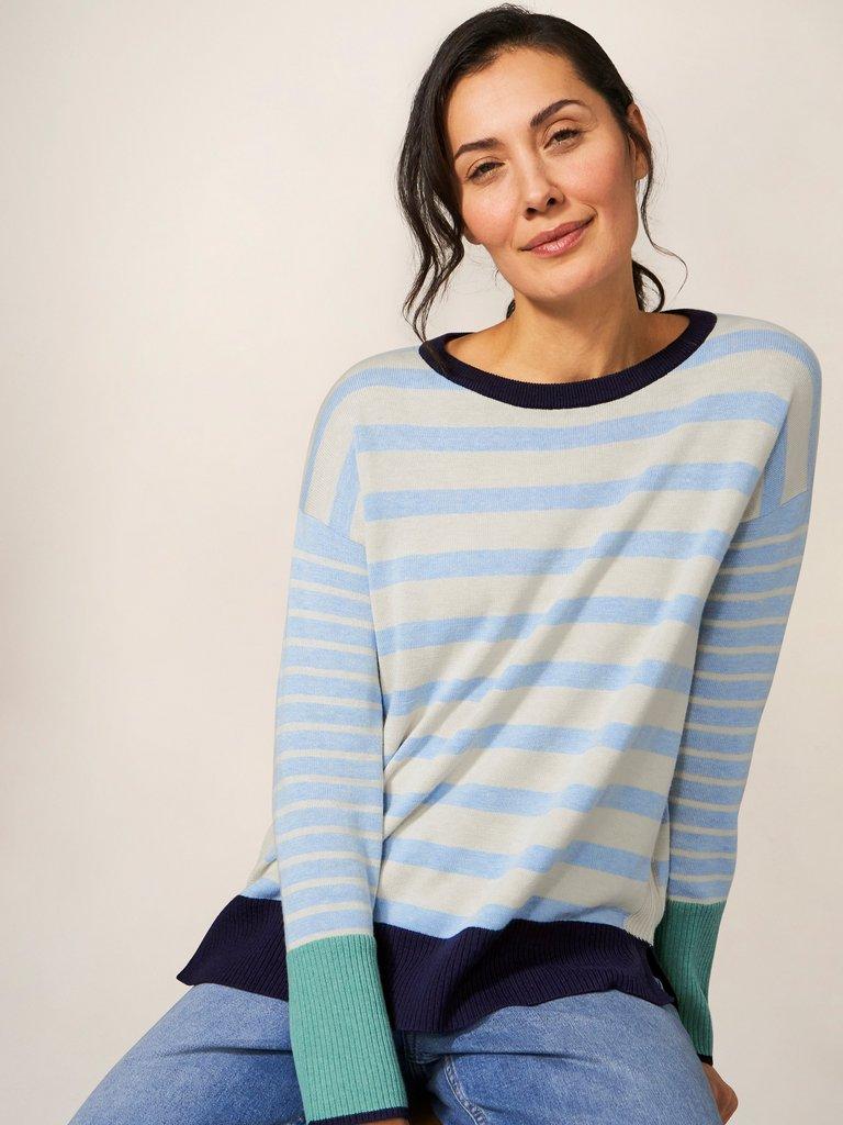 OLIVE JUMPER in BLUE MLT - LIFESTYLE