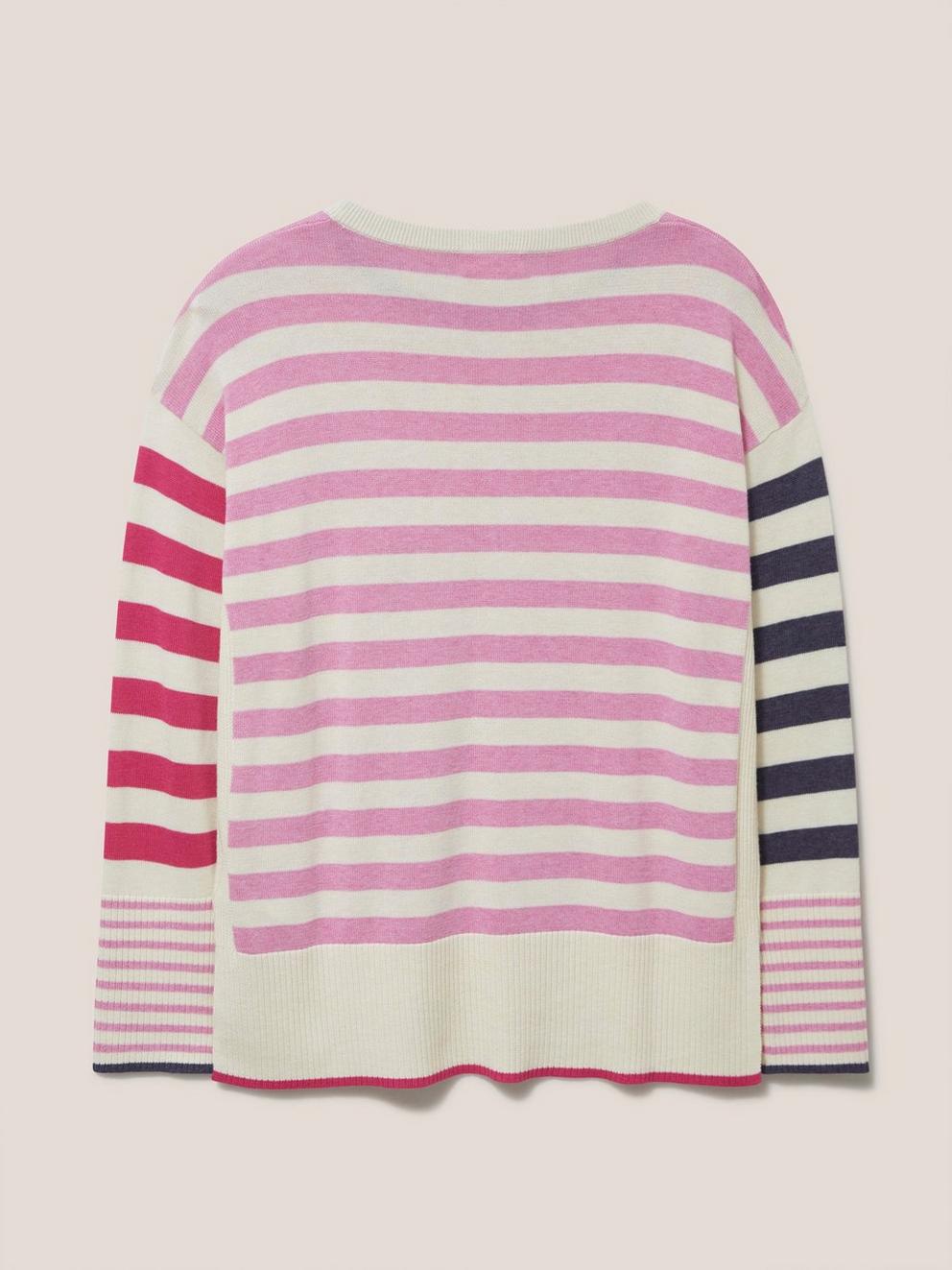 OLIVE JUMPER in PINK MLT - FLAT BACK