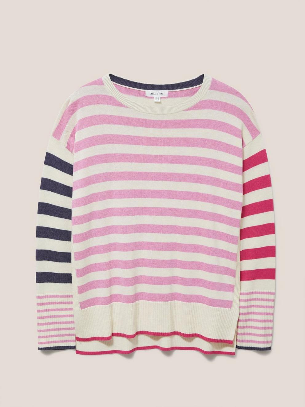 OLIVE JUMPER in PINK MLT - FLAT FRONT