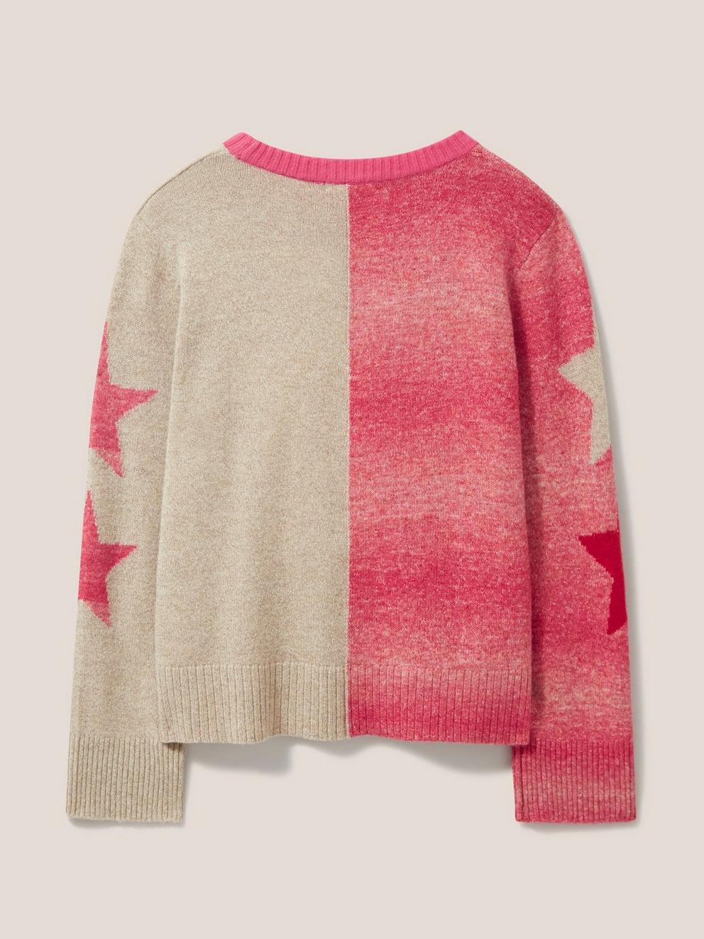 SPLIT STAR JUMPER in PINK MLT - FLAT BACK
