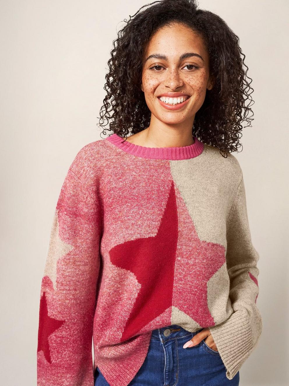 SPLIT STAR JUMPER in PINK MLT - LIFESTYLE