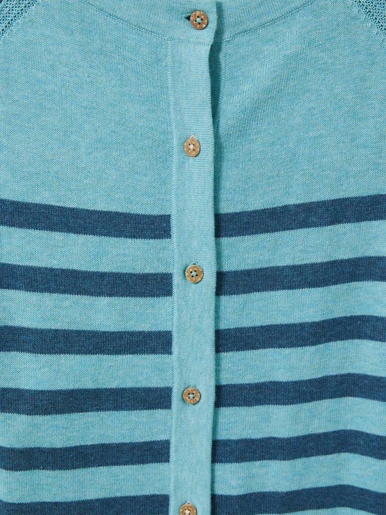 LULU CARDI in BLUE MLT - FLAT DETAIL