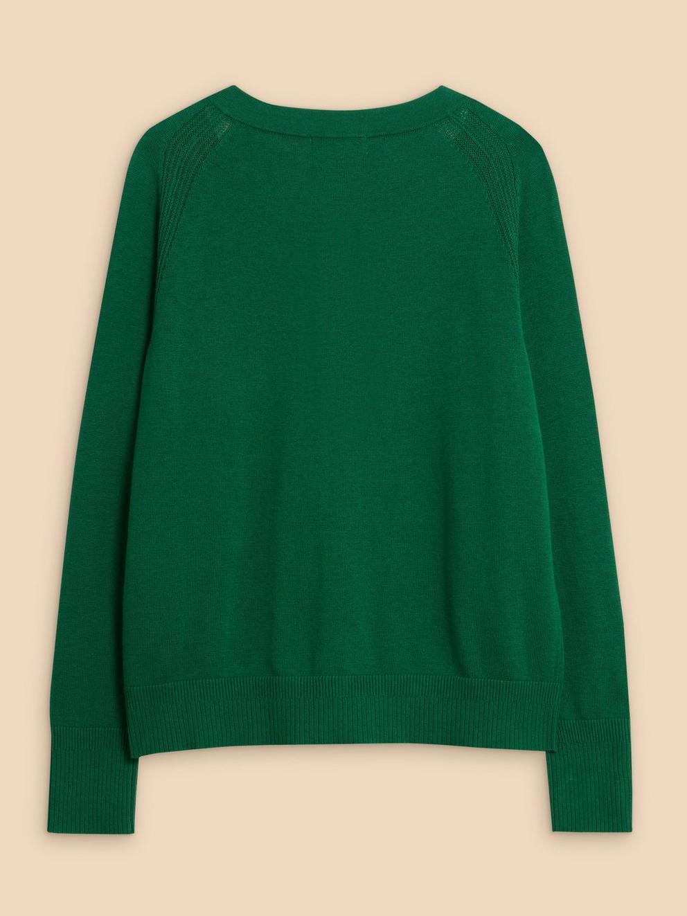 LULU CARDI in BRT GREEN - FLAT BACK