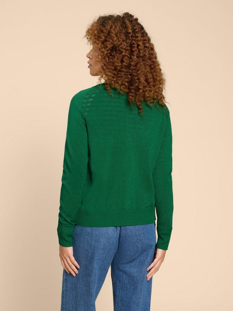 LULU CARDI in BRT GREEN - MODEL BACK