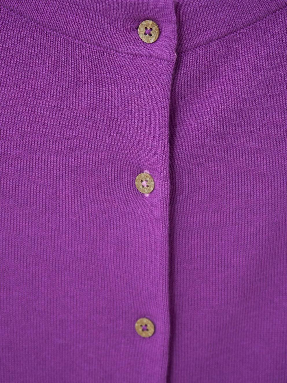 LULU CARDI in BRT PURPLE - FLAT DETAIL