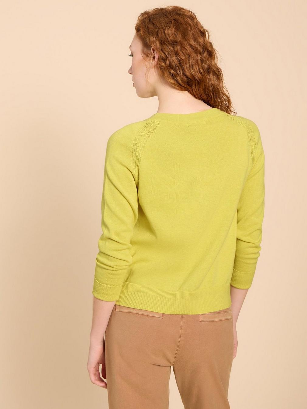 LULU CARDI in BRT YELLOW - MODEL BACK