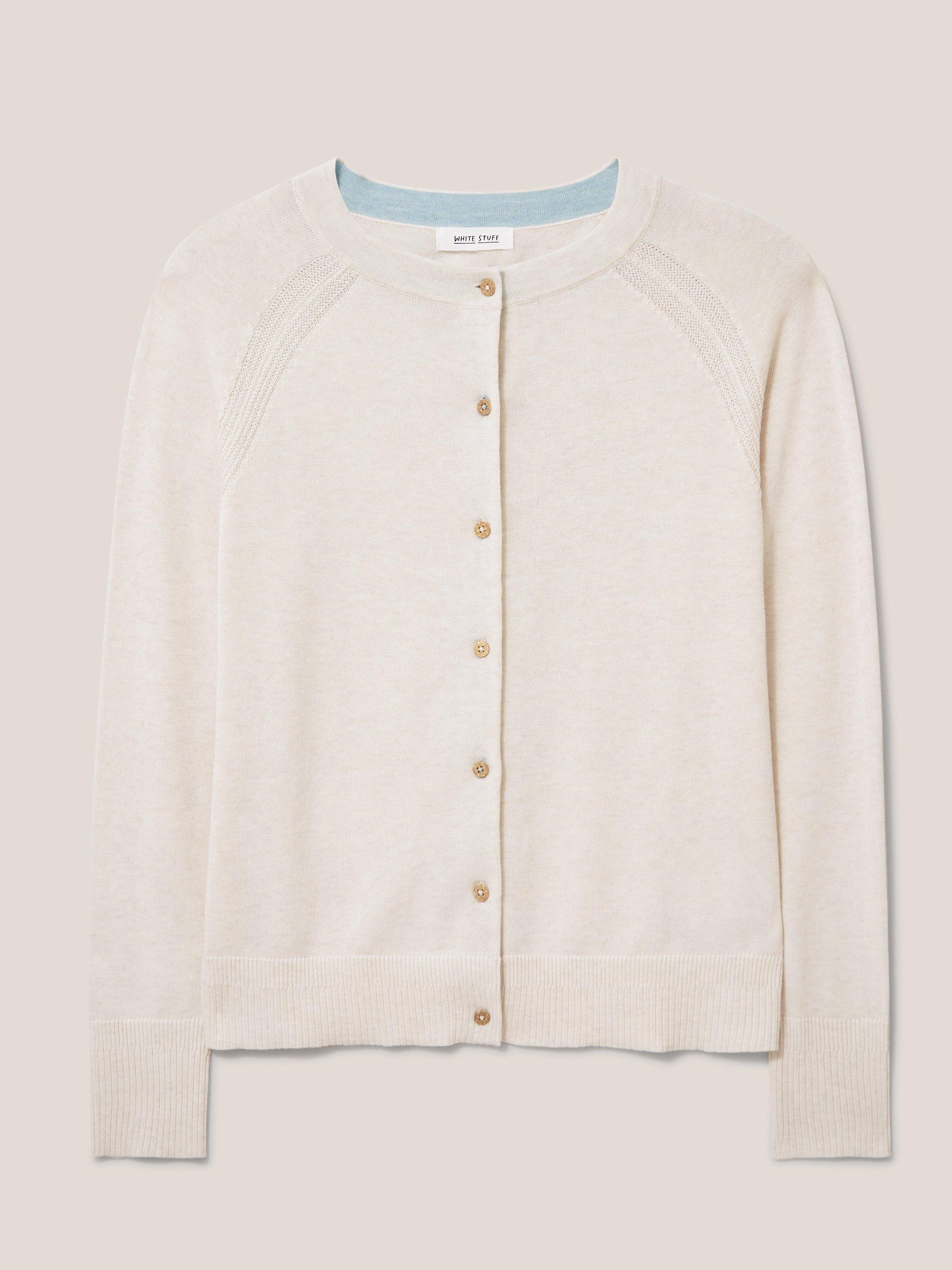 LULU CARDI in NAT WHITE - FLAT FRONT