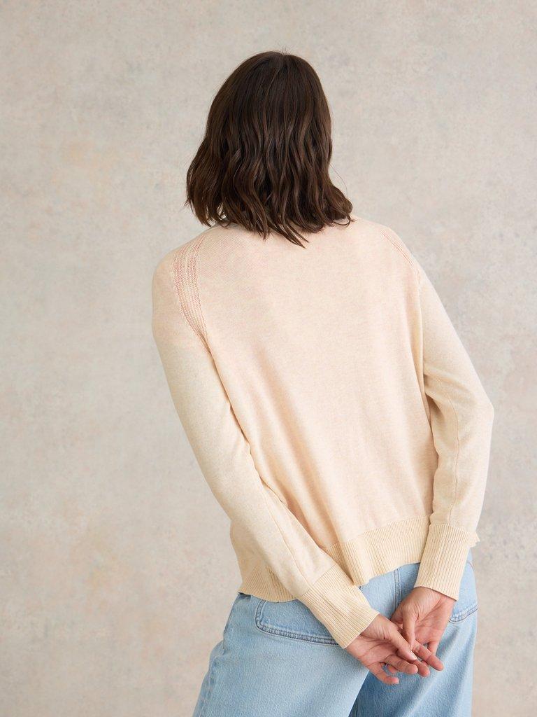 LULU CARDI in NAT WHITE - MODEL BACK