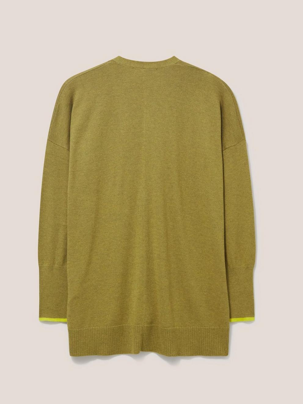 OLIVE CARDI in DEEP GRN - FLAT BACK