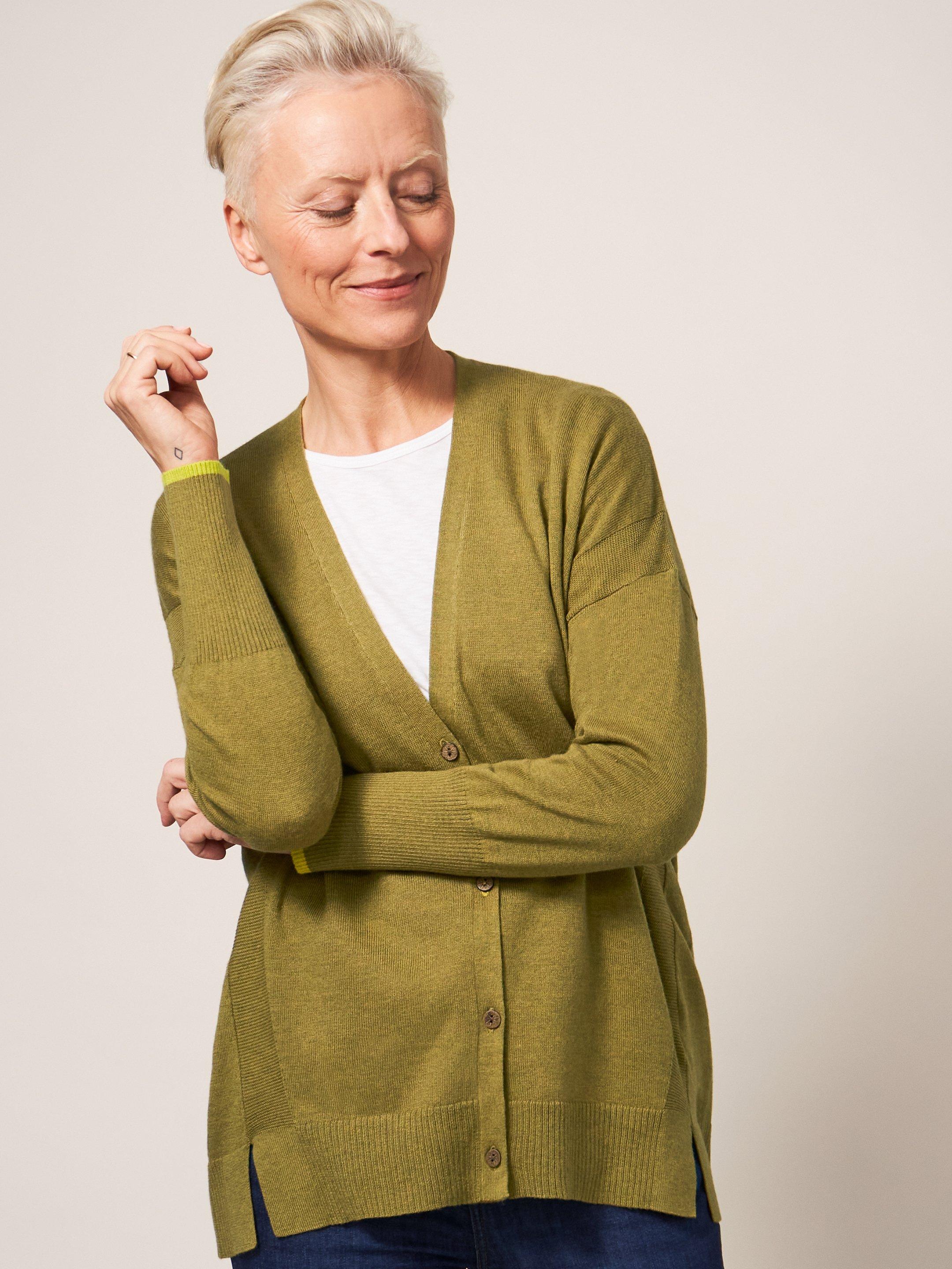 OLIVE CARDI in DEEP GRN - LIFESTYLE