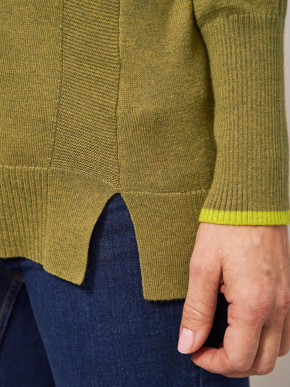 OLIVE CARDI in DEEP GRN - MODEL DETAIL