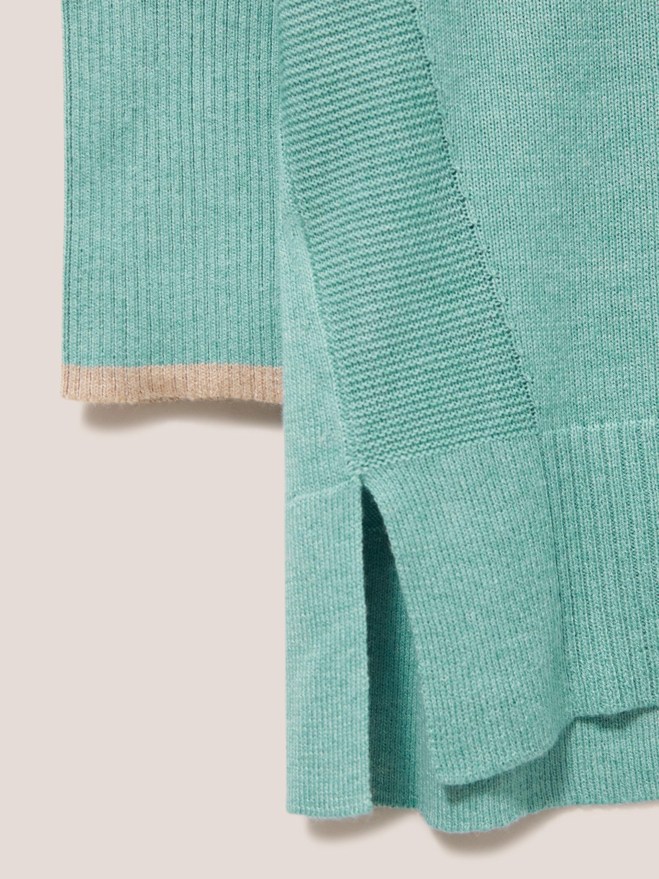 OLIVE CARDI in MID TEAL - FLAT DETAIL