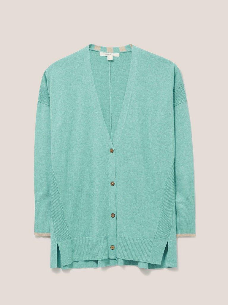 OLIVE CARDI in MID TEAL - FLAT FRONT