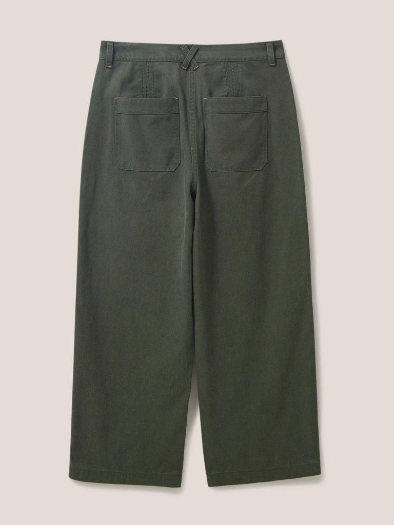 Harper Wide Leg Trouser in DK GREEN - FLAT BACK