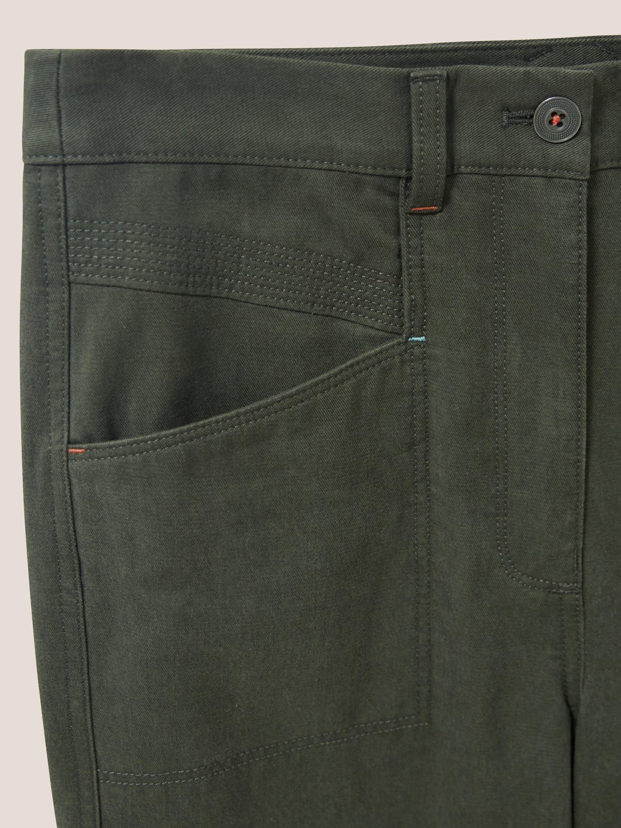 Harper Wide Leg Trouser in DK GREEN - FLAT DETAIL