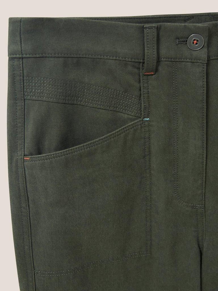 Harper Wide Leg Trouser in DK GREEN - FLAT DETAIL