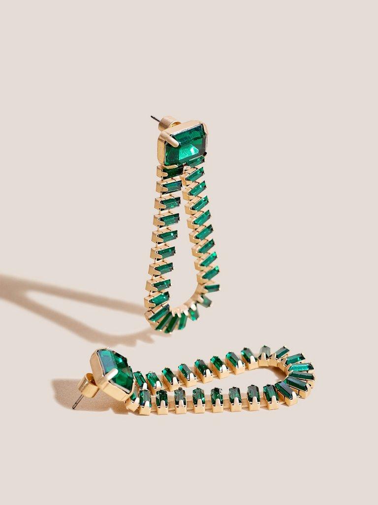 Statement Teardrop Earrings in GREEN MLT - FLAT DETAIL