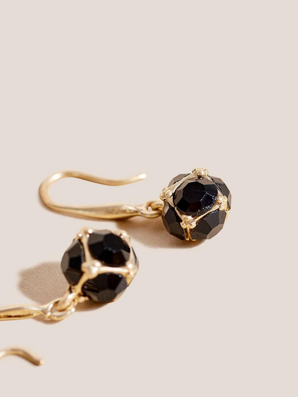 Stone Drop Earrings in BLK MLT - FLAT DETAIL