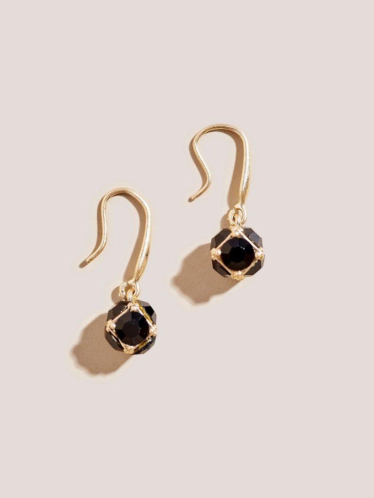 Stone Drop Earrings in BLK MLT - FLAT FRONT