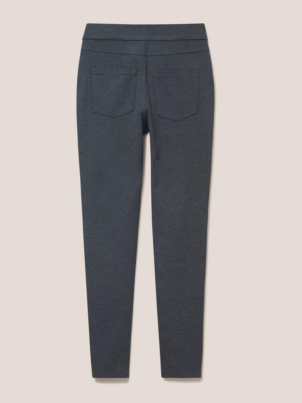 Jodie Ponte Jeggings in GREY MARL - FLAT BACK