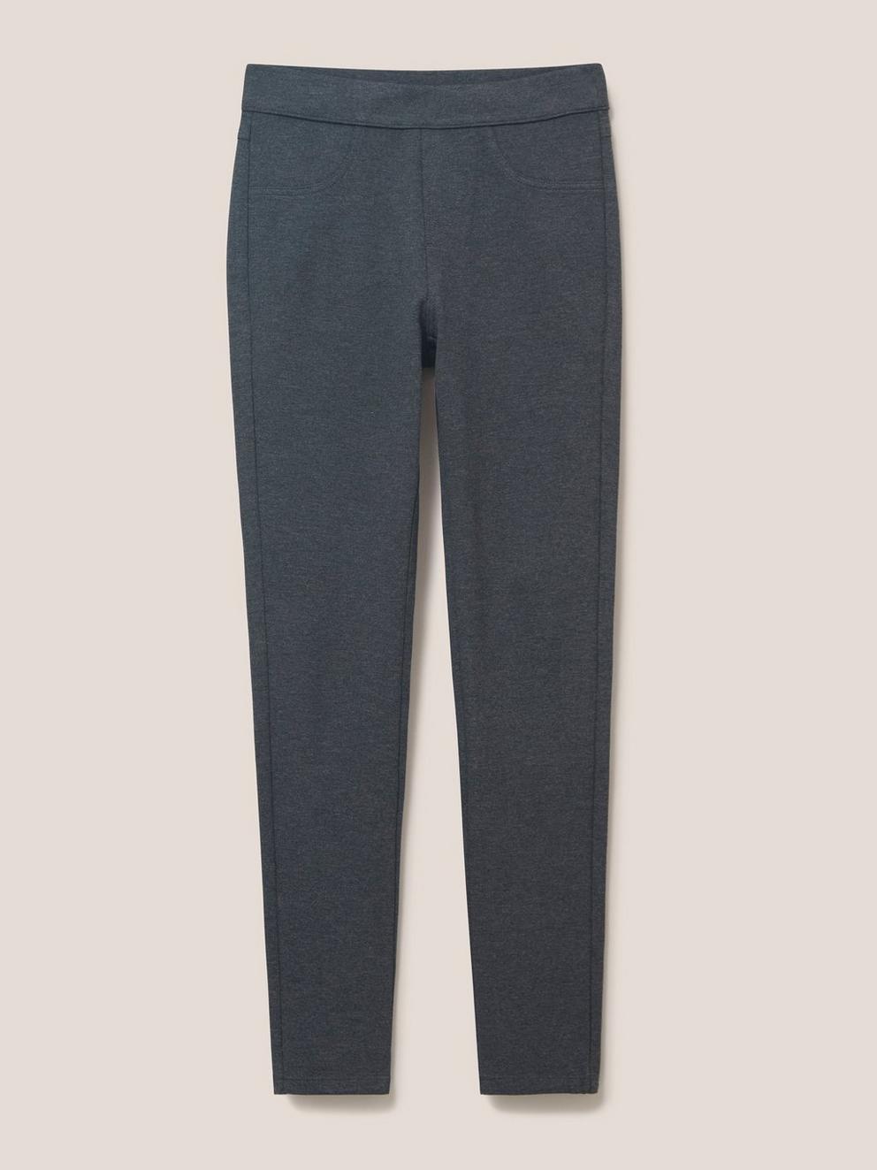 Jodie Ponte Jeggings in GREY MARL - FLAT FRONT