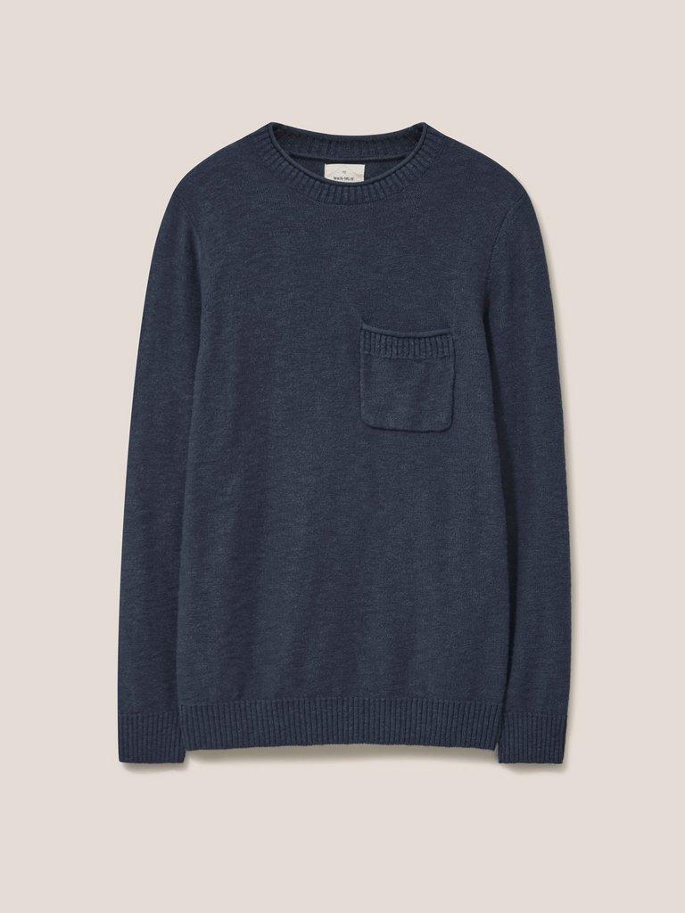 Grainger Pocket Crew in DARK NAVY - FLAT FRONT