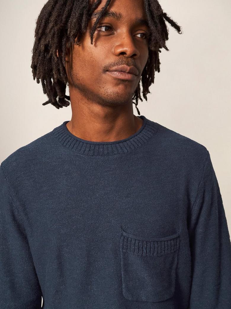 White Stuff Grainger Men's Jumper Long Sleeve Crew Neck Sweater with