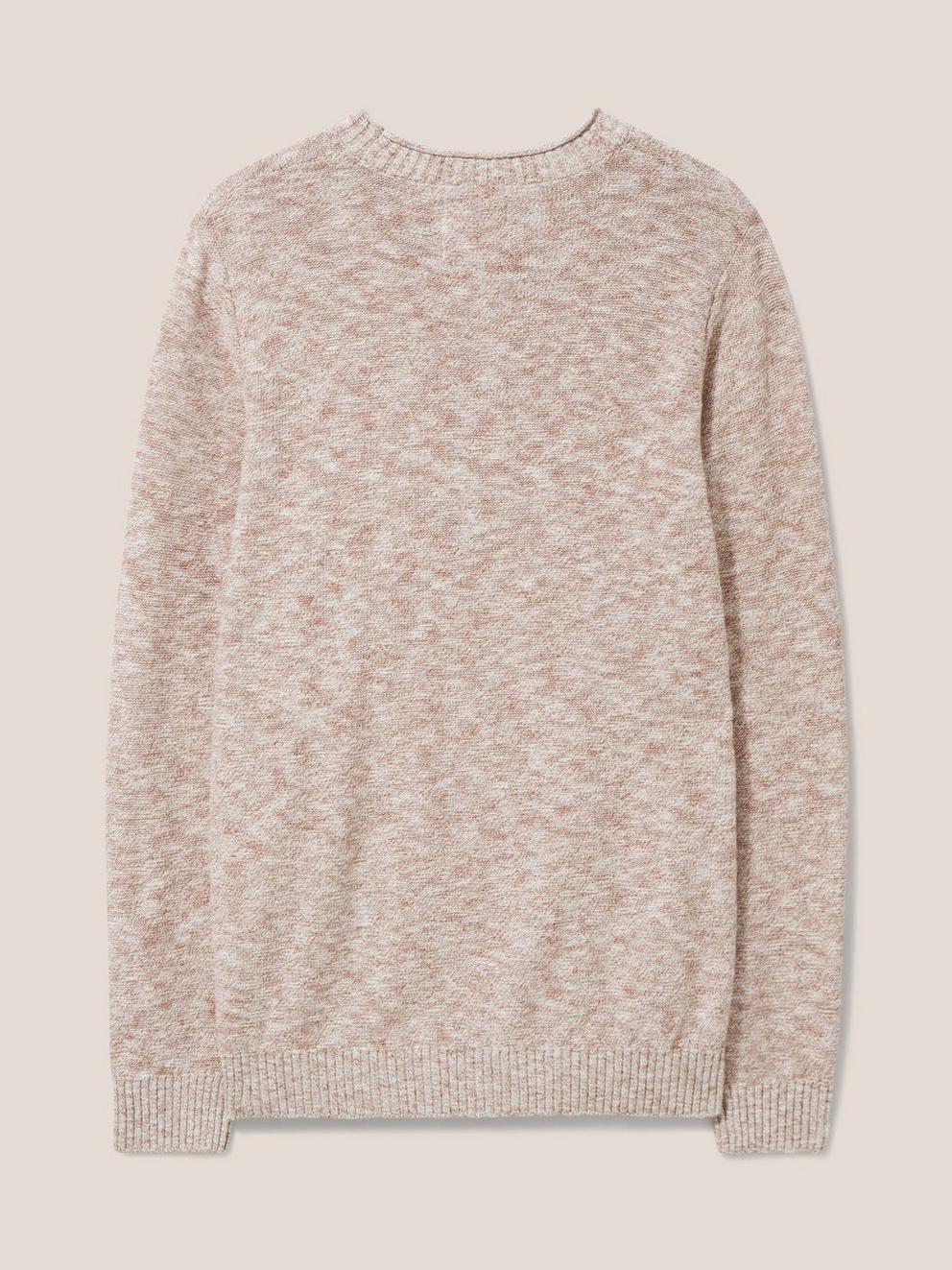 Grainger Pocket Crew in MID BROWN - FLAT BACK