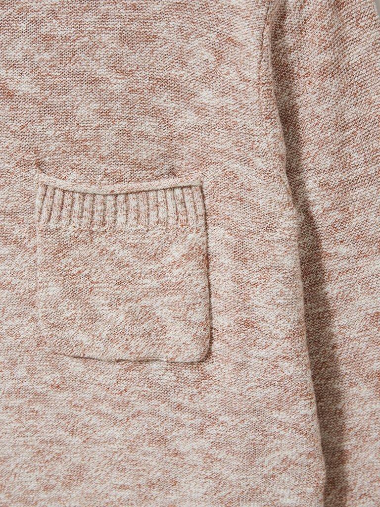 Grainger Pocket Crew in MID BROWN - FLAT DETAIL