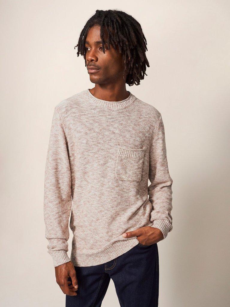 Grainger Pocket Crew in MID BROWN - LIFESTYLE