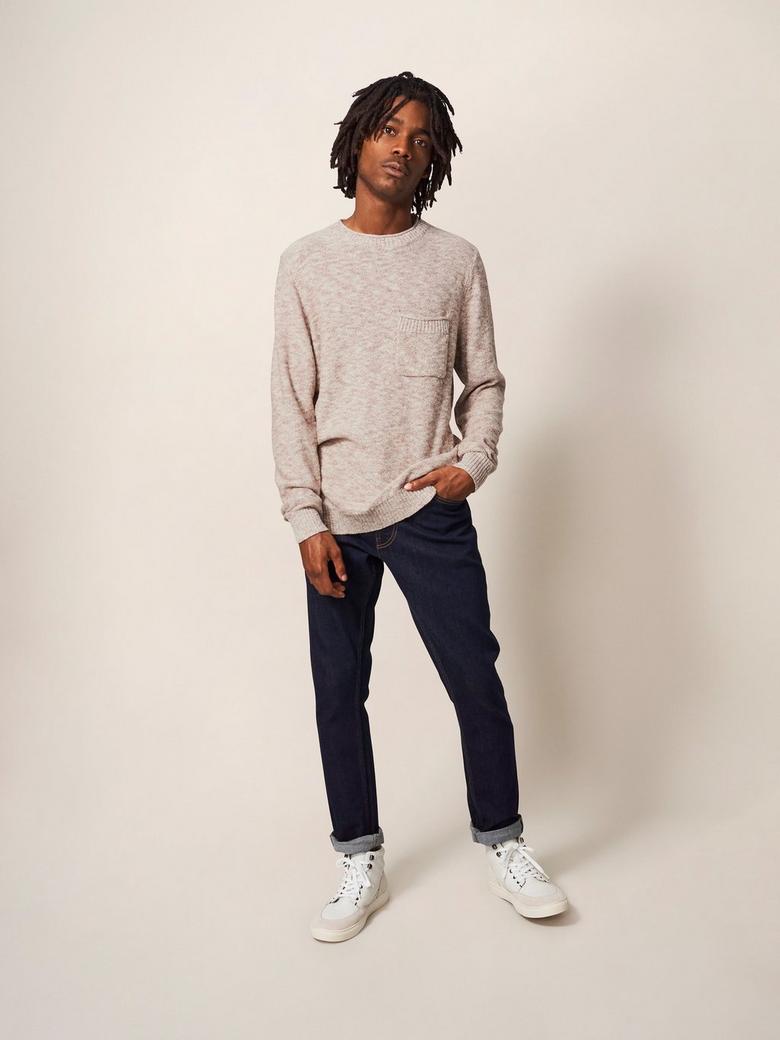 White Stuff Grainger Men s Jumper Long Sleeve Crew Neck Sweater with Pocket eBay