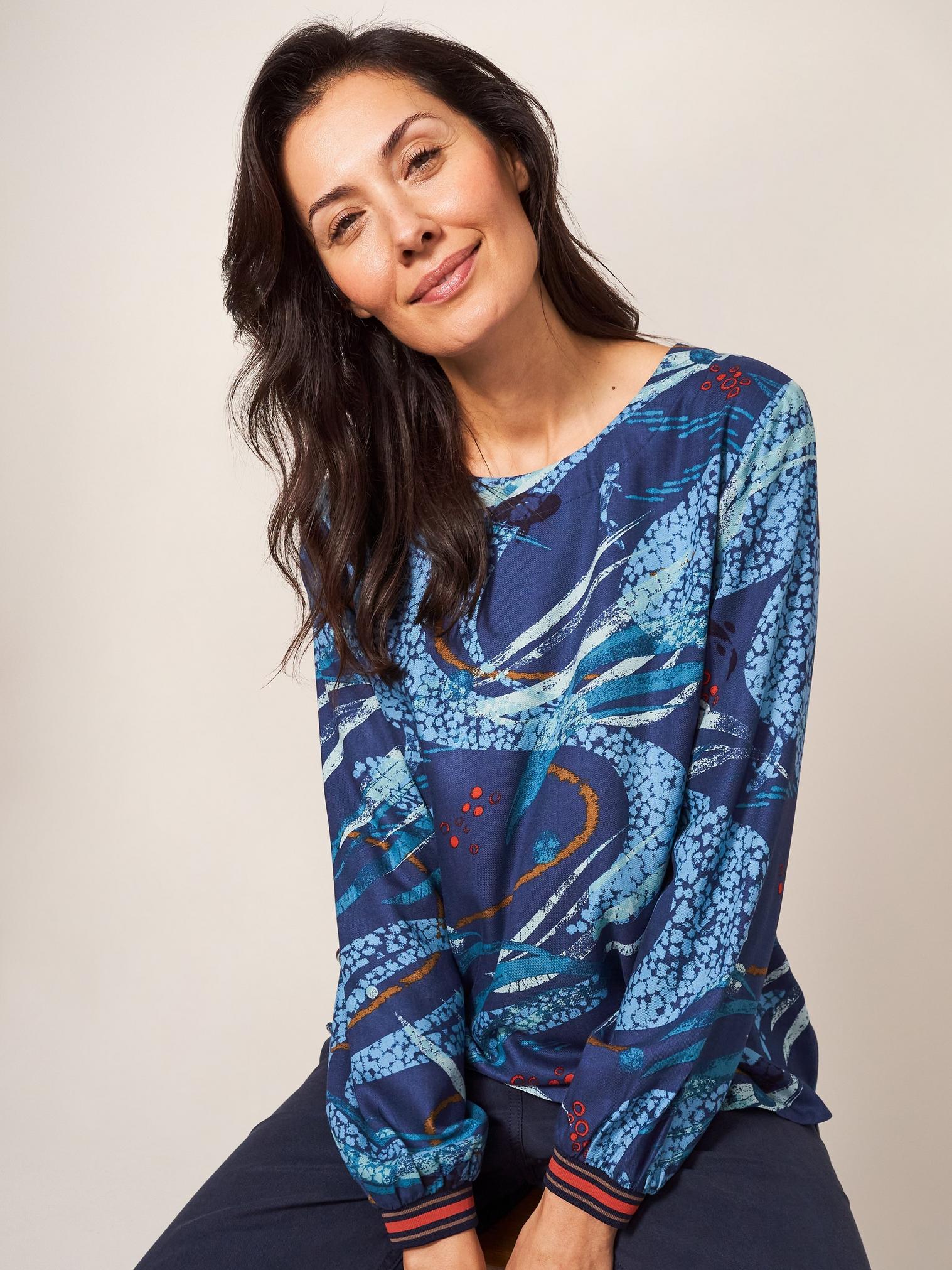 Iris Top in BLUE MLT - LIFESTYLE