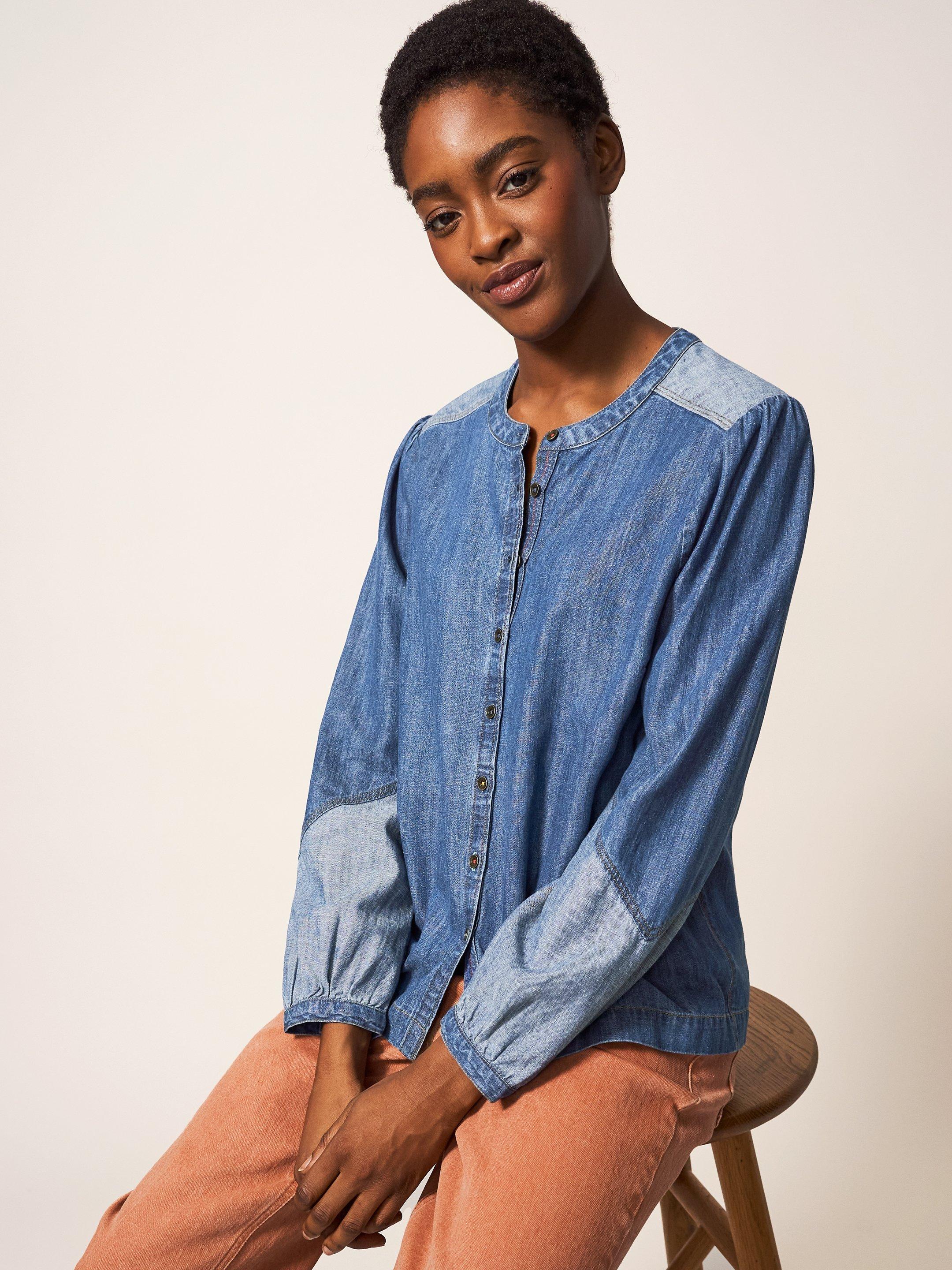 Blue jean hot sale blouse