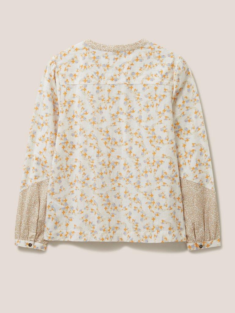 Jasmine Cotton Shirt in IVORY MLT - FLAT BACK