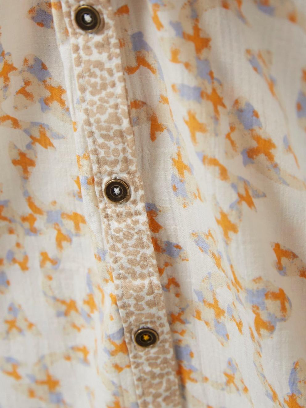 Jasmine Cotton Shirt in IVORY MLT - FLAT DETAIL