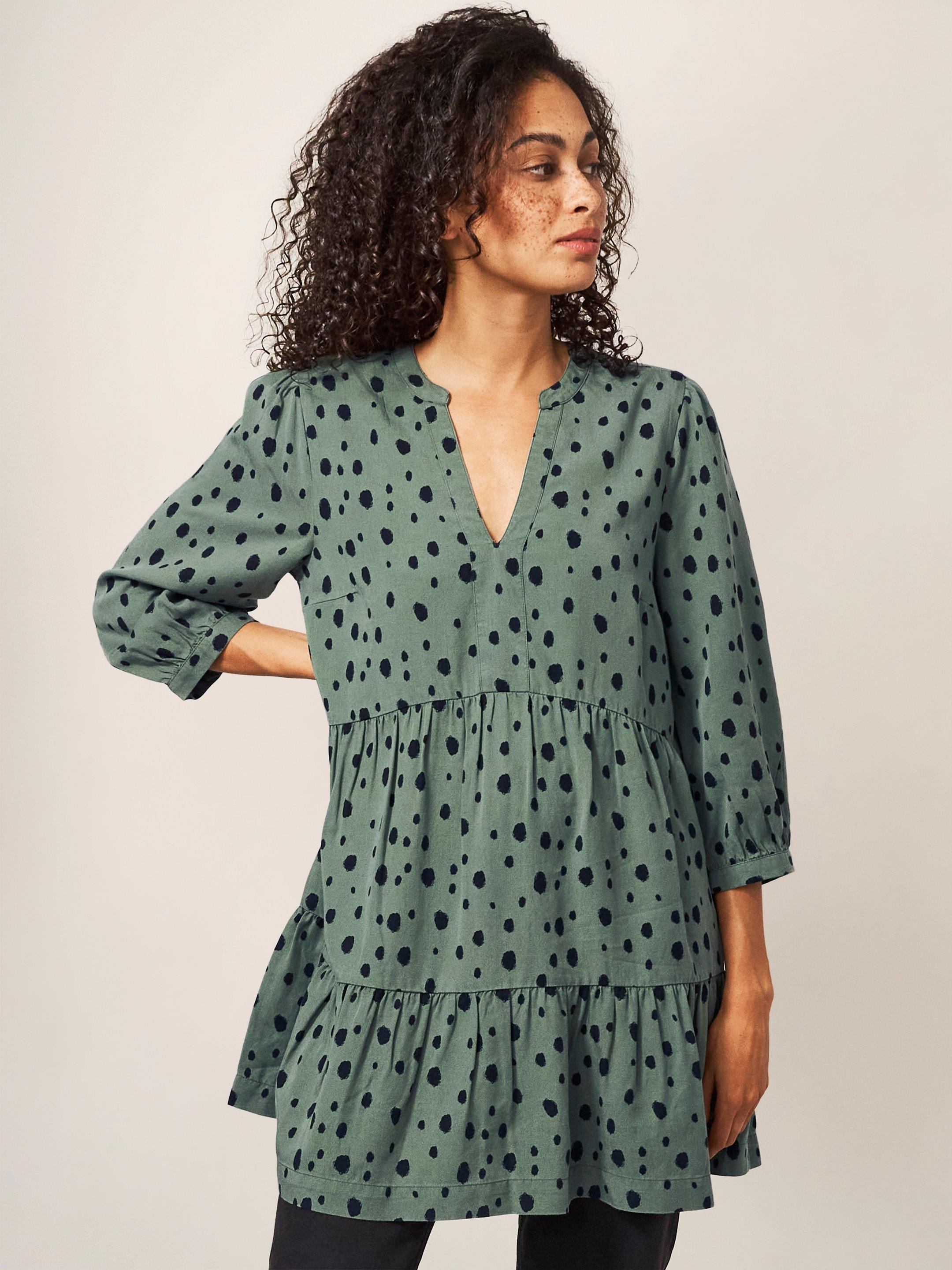 Maisie Tunic in GREEN MULTI | White Stuff