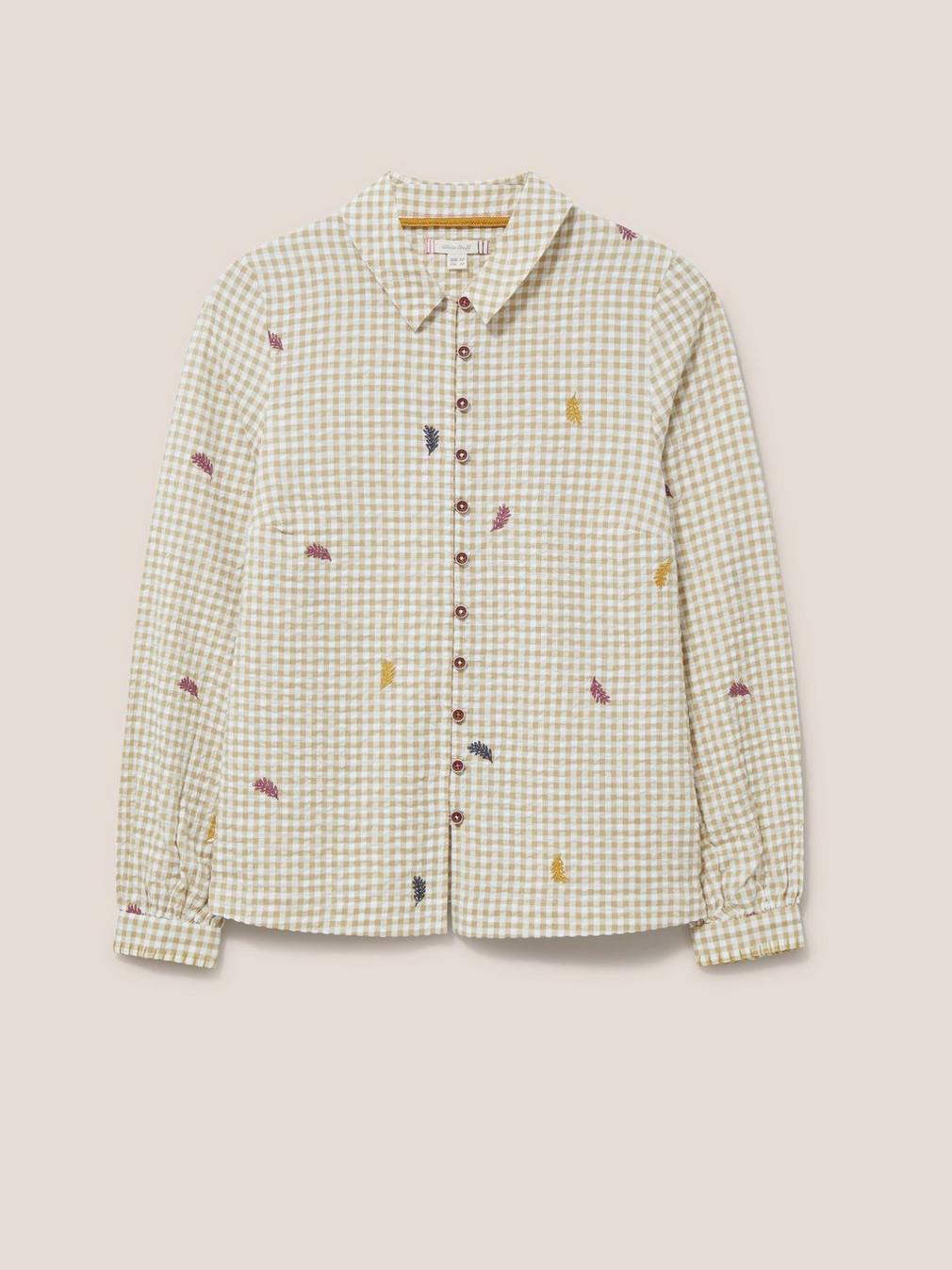 Madeline Embroidered Shirt in NAT MLT - FLAT FRONT