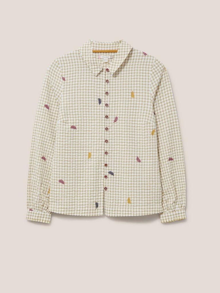 Madeline Embroidered Shirt in NAT MLT - FLAT FRONT